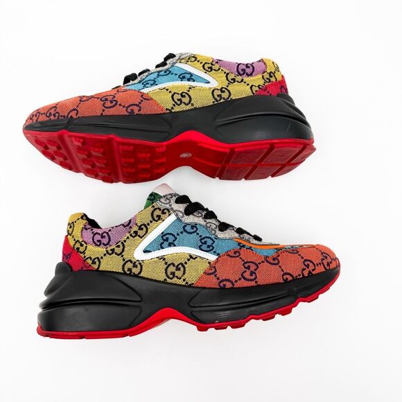 Gucci GG Canvas Rhyton Sneakers Trainers Multicolor EU 39 US 9 Chunky Sole - Picture 7 of 12